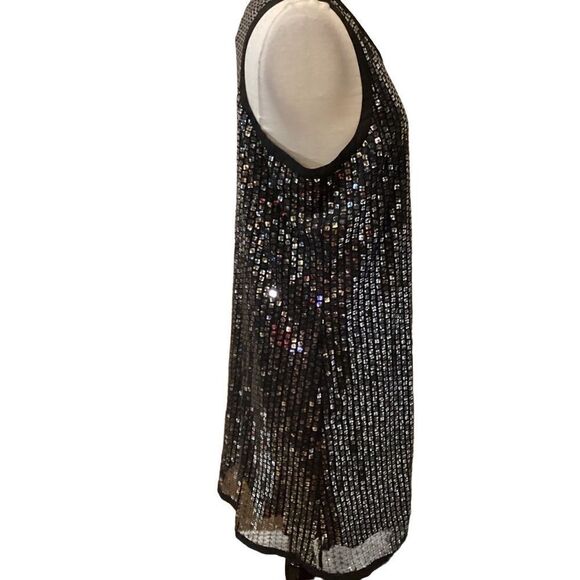 NWT Calvin Klein Sequin Racerback Shift Dress M Black - Picture 5 of 12